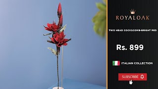 Royaloak  Two Head Cockscomb Foam Flower Stick  Bright Red [upl. by Egas120]