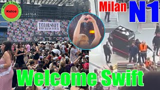 Fans at the San Siro were extremely excited when Taylor Swift appeared at N1 Eras Tour Milan [upl. by Terrijo609]