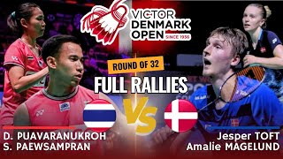 PuavaranukrohPaewsampran THA vs ToftMagelund DEN  R32  Denmark Open 2024 [upl. by Aihtnis]