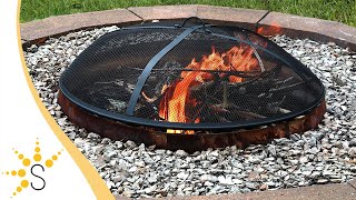 Sunnydaze Outdoor HeavyDuty Steel Round Fire Pit Spark Screen  36quotKFHDS36 [upl. by Ruella]