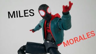 Marvel Legends Miles Morales Spider Man Stilt Man BAF Wave Figure Review [upl. by Egdamlat]