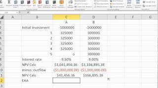 NPV with unequal lives using EAA [upl. by Jordans775]