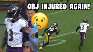 Odell Beckham Jr INJURED AGAIN 😰🙏 Ravens Vs Steelers 2023 highlights [upl. by Rochkind]