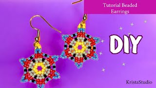 Easy Beaded Earrings for Beginners Beading earrings tutorial [upl. by Adias676]