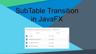 SubTable Transition in JavaFX Material Design Component [upl. by Ocnarf408]