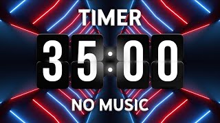 35 Minutes Digital Timer Countdown  No Music  Tick Tock Sounds [upl. by Ardnikal119]