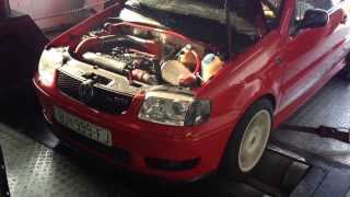 Polo 6n2 GTI 18t 20v gt2860rs 340hp 415nm DYNO run [upl. by Tomi224]