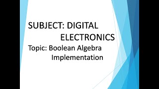 D12 Booolean algebrafunction implementation and simplification [upl. by Cheng688]