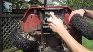 Honda HTR3009 Riding Mower Sticky Steering Fix [upl. by Anihs279]