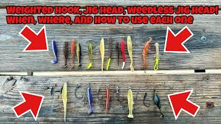 When Where and How to use Jig Heads Weedless Hooks and Weedless Jig Heads What Baits to put on [upl. by Aidua641]