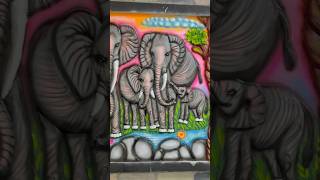 Elephant wall painting painting shorts artist mpafaraaj [upl. by Lang]