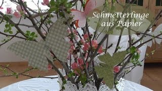 DIY  Frühlingsdeko selber machen Schmetterlinge aus Papier  filigran wie Scherenschnitt [upl. by Signe541]