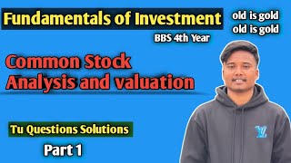 Common Stock Analysis and Valuation Part 1 [upl. by Gautier]