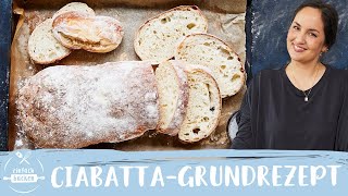 Ciabatta Brot Rezept  🇮🇹 Ciabatta wie in Italien 😊😍 I Einfach Backen [upl. by Fonda]