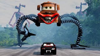 Epic Escape From Lightning McQueen Eater Monsters in BeamNGDrive Insane Crashes amp Stunts [upl. by Australia]