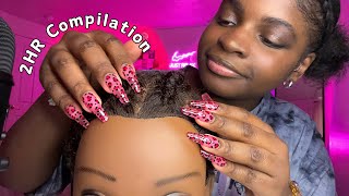 ASMR 2 HOURS Teaching You How To Braid Thick Hair 💆🏾‍♀️ [upl. by Palm]