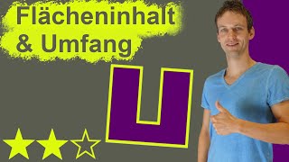 Flächeninhalt und Umfang berechnen  Übungsaufgabe mit Lösung und Tipps  LehrerBros [upl. by Kersten]