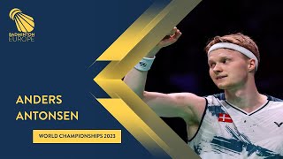 Anders Antonsen on his first match at the World Chanpionships 2023 [upl. by Sherwood390]