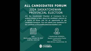 All Candidates Forum  2024 Lloydminster Saskatchewan Election [upl. by Llenyr]