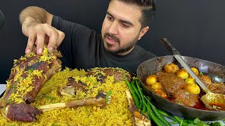 ASMR Eating Spicy Mutton Legs BiryaniSpicy amp Huge Chicken amp Eggs Curry  Real MukbangNo Talking [upl. by Hazem]