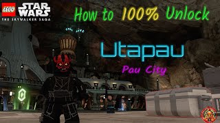 How to 100 Utapau  Pau City  All the Pieces to Lego Star Wars The Skywalker Saga [upl. by Batsheva426]