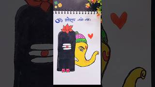 Diy Easy kids drawing❤️🧡😨shorts trending viralvideo funnystory art diy kids ganesh ganpati [upl. by Neale]