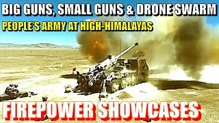 Peoples Army Live Fire Demo Big Guns Small Guns amp Drone Swarm in HighHimalayas [upl. by Elkcim]