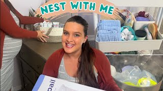 NEST WITH ME AT 35 WEEKS PREGNANT  Organizing the diaper cart amp sterilizing bottles [upl. by Yenruoj864]