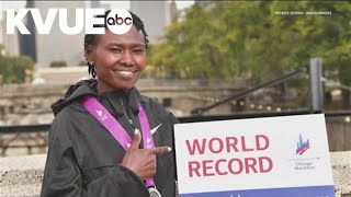 Kenyan runner shatters Womens World Marathon record [upl. by Felicia848]