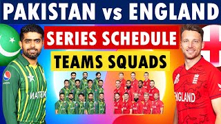 Pakistan vs England T20 series schedule 2024 amp teams squads Pakistan Squad  England Squad [upl. by Nnahoj607]