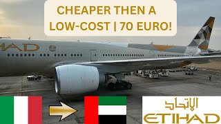 TRIP REPORT  FIRST FLIGHT WITH ETIHAD  ROME TO ABU DHABI WITH 70 EURO  BOEING 777300 ECONOMY [upl. by Lincoln]