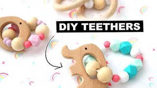 DIY Silicone Wooden Baby Teether  Jenelle Nicole [upl. by Enohpets]