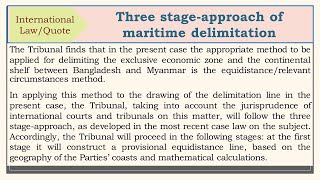 IL Quote Three stage approach of maritime delimitation [upl. by Winola872]