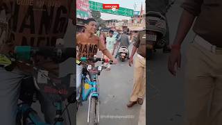 Cycle ko bike bana diya  cycle prank trafficawareness shortsfeed [upl. by Leotie]