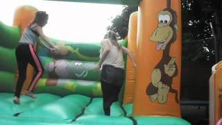 Bouncy castle inflating bouncy castle setup jumping castle happy hop [upl. by Neerroc85]