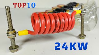 Top 10 Amazing Free Energy Generator 220v at Home 24KW with Coper wire and Big Magnet [upl. by Glory480]