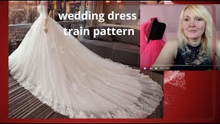 🔥 How to make a wedding dress train pattern How to Draft a Pattern for a Gown Train❤️ [upl. by Gnouv]