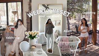 WEEKLY RESET setting up the week for success post travel routine cleaning grocery shopping [upl. by Pheni]