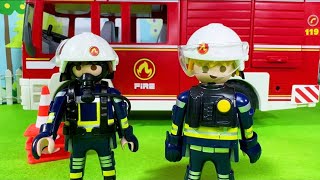 Unbox Assemble and Play with the Latest Playmobil City Action Fire truck  Fire fighters  Rescue [upl. by Ardehs]