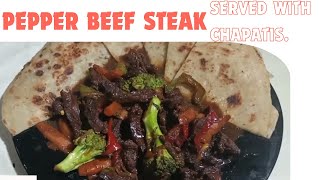 How To Make Peppered Steak Beef Recipe Delicious Peppered Steak Beef Served With Chapati [upl. by Yl553]