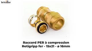 VIDÉO 360°  Raccord PER à compression Retigripp fer D16 Filetage 1521 GRIPP [upl. by Akinimod]