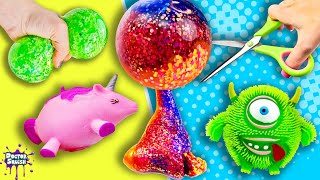 Cutting Open Squishies GORGEOUS 3 Color Slime Stress Ball [upl. by Richia711]