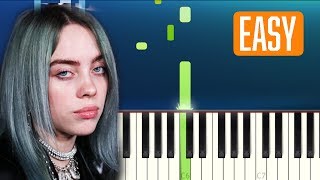 Billie Eilish  listen before i go 100 EASY PIANO TUTORIAL [upl. by Gass854]