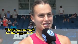 Aryna Sabalenka Interview after beating Samsonova in Cincinnati [upl. by Laehctim]