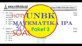 Soal HOTS dari M4thLab UNBK Matematika IPA SMAMA 2019 Paket 3 dari Website M4thLabnet [upl. by Nale]