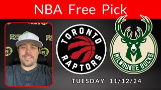 Raptors vs Bucks  NBA Free Pick 111224  Picks And Parlays [upl. by Enileqcaj225]