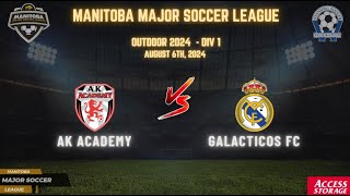 August 6th WSF Div 1 AK Academy vs Galacticos FC [upl. by Nessy]