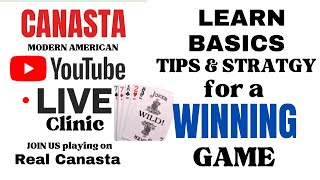 How to play Canasta Modern American Live Clinic 2023 1128 Real Canasta ❤️♣️♦️♠️ [upl. by Berey332]