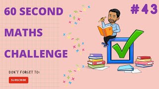 Maths Blast Challenge Can You Solve the Ultimate Math Puzzle in 60 Seconds 43 [upl. by Yttak]