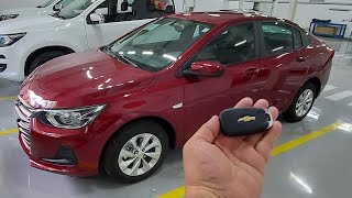 detalhes reais novo Chevrolet onix LT sedan manual aspirado lt2 r8h 2022 vermelho carmmim completo [upl. by Abert]